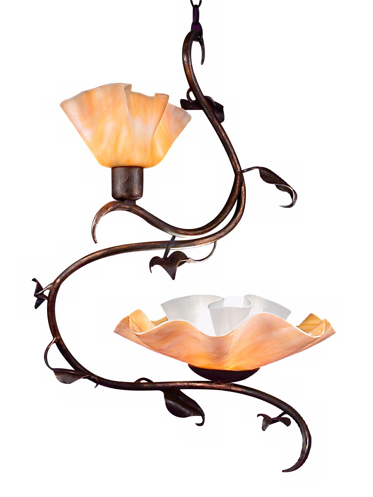 Jezebel 2-Light Amber Magnolia Swag Chandelier