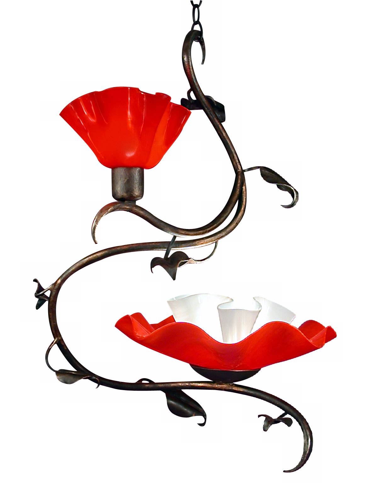 Jezebel 2-Light Really Red Magnolia Swag Chandelier