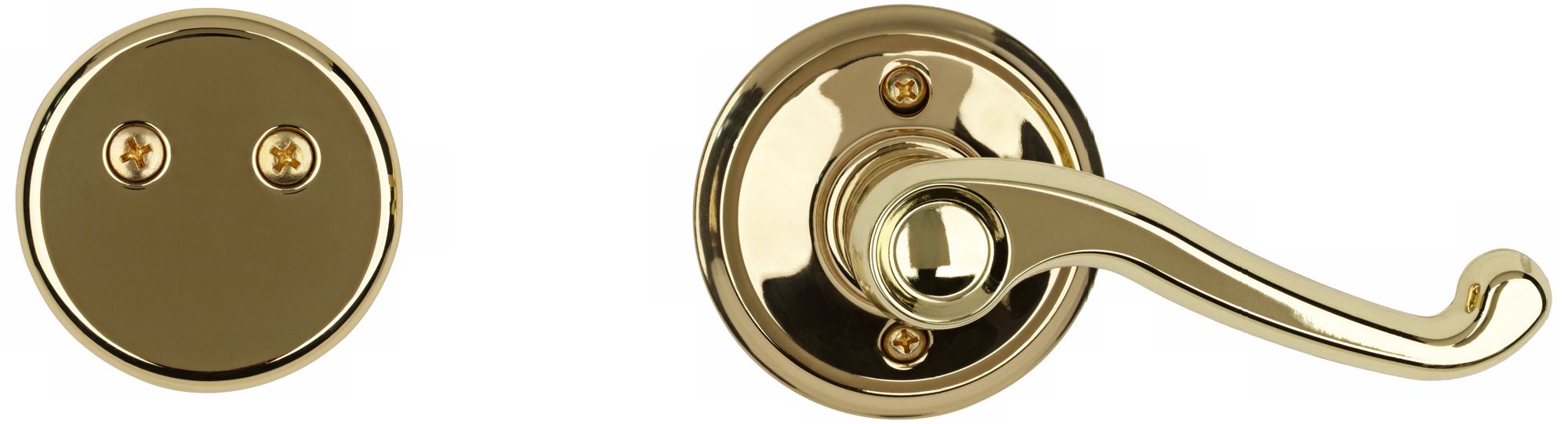Schlage Flair Brass Right Hand Dummy Door Lever