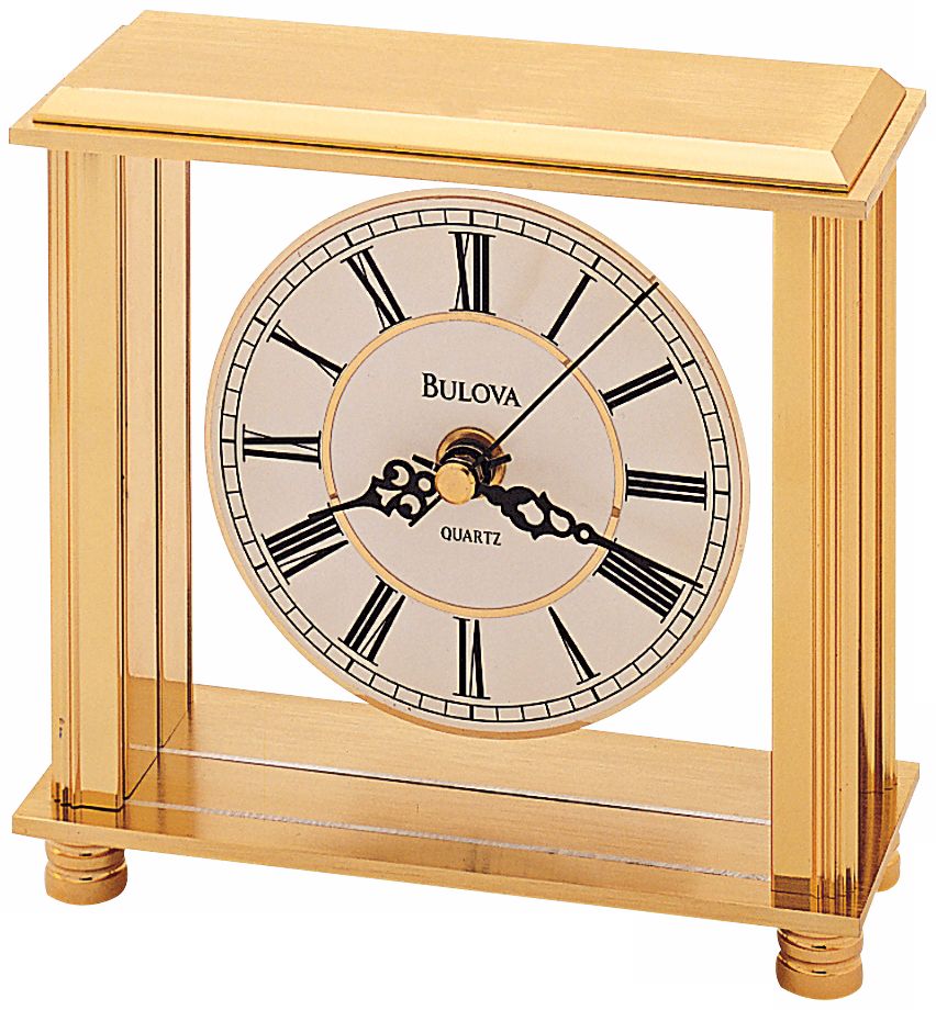 Cheryl Polished Brass 5 3/4" High Bulova Mantle Clock
