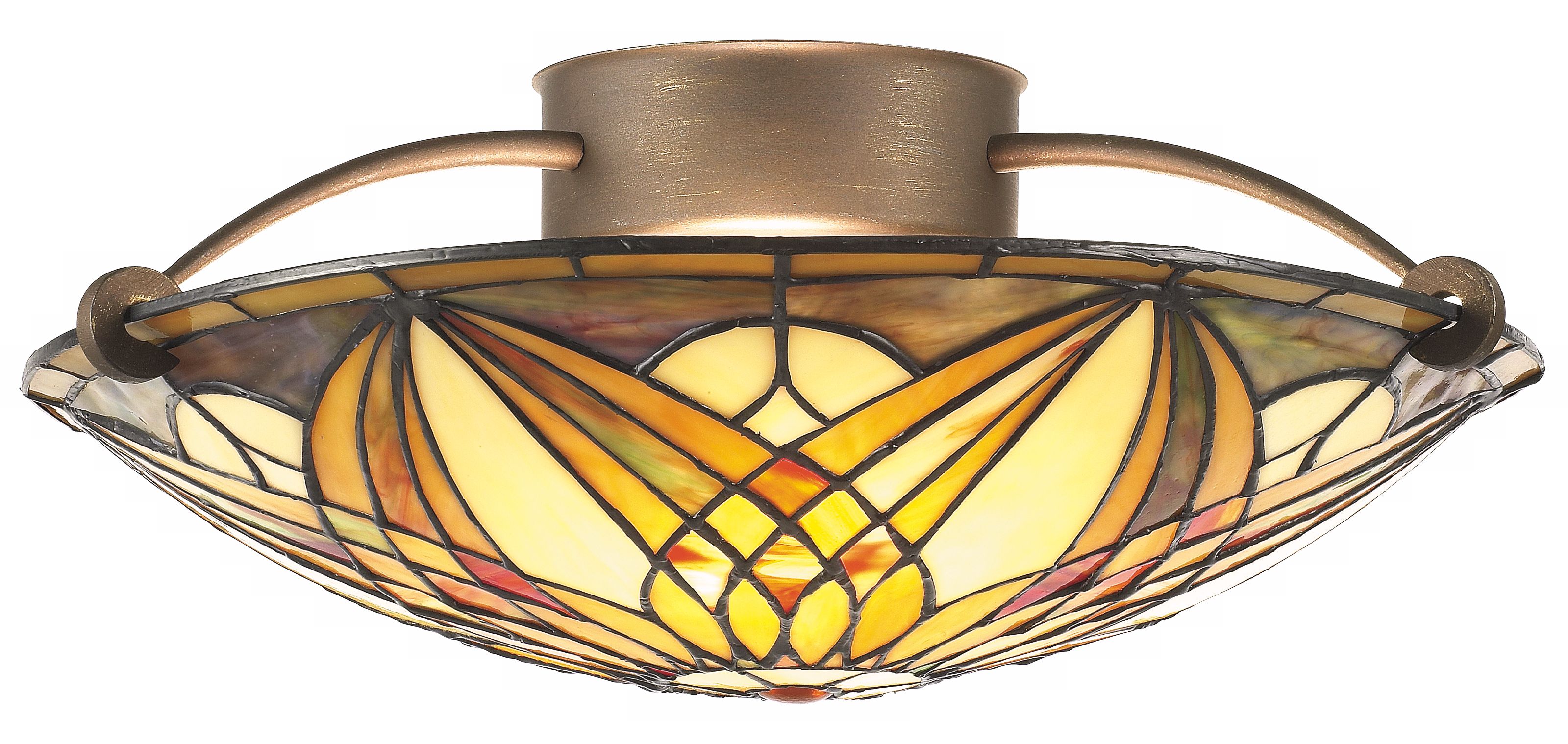 Art Noveau 17" Wide Semi- Flushmount Ceiling Light Fixture