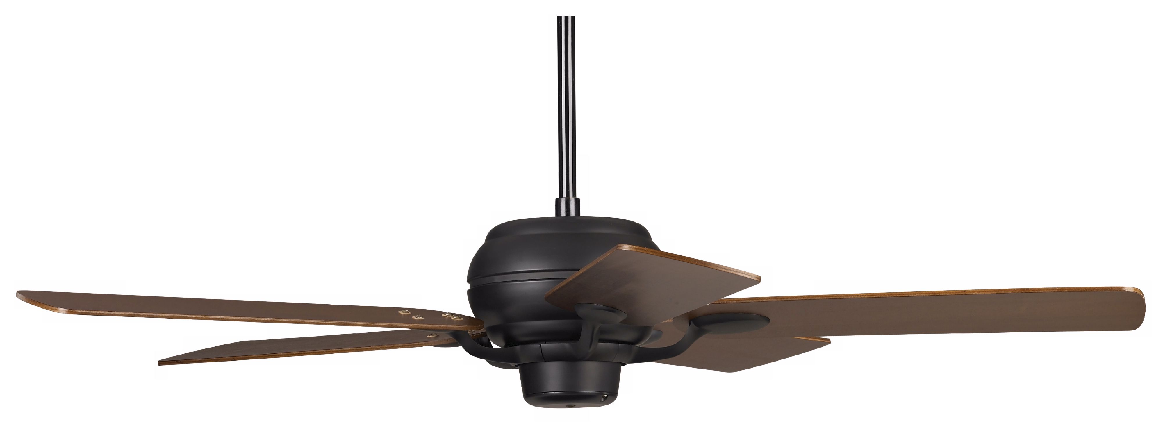 52" Casa Optima Matte Black Square Walnut Blades Ceiling Fan