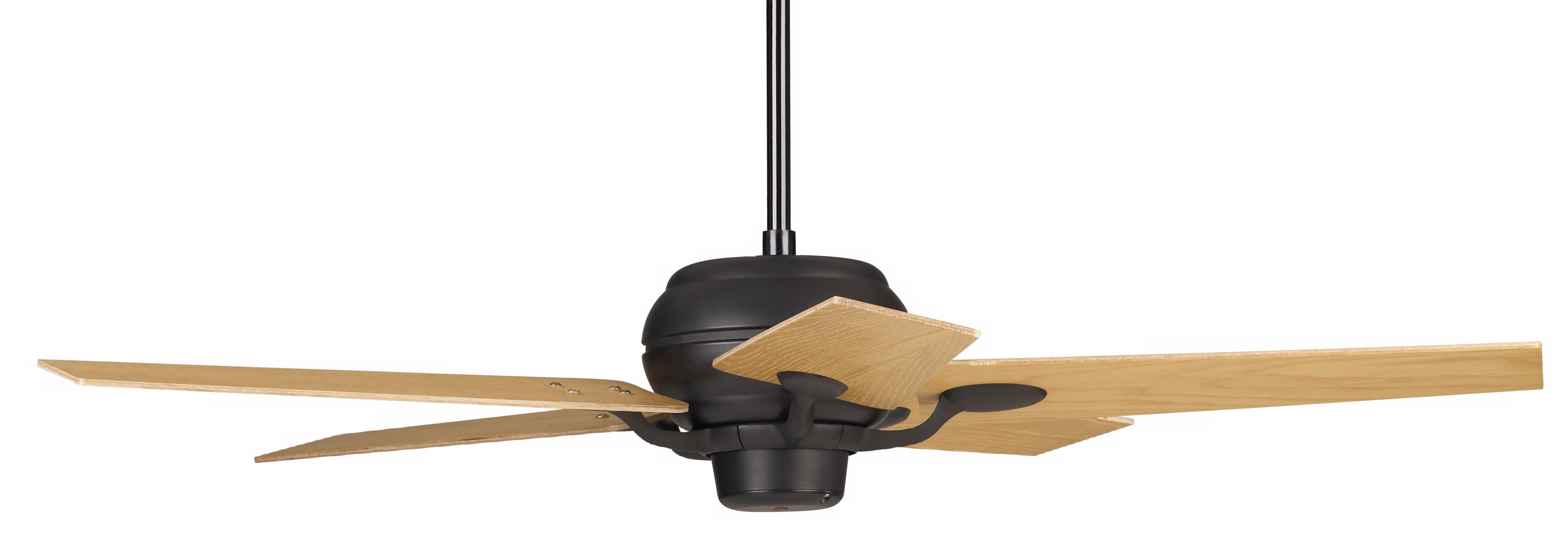 52" Casa Optima Matte Black Oak Blades Ceiling Fan