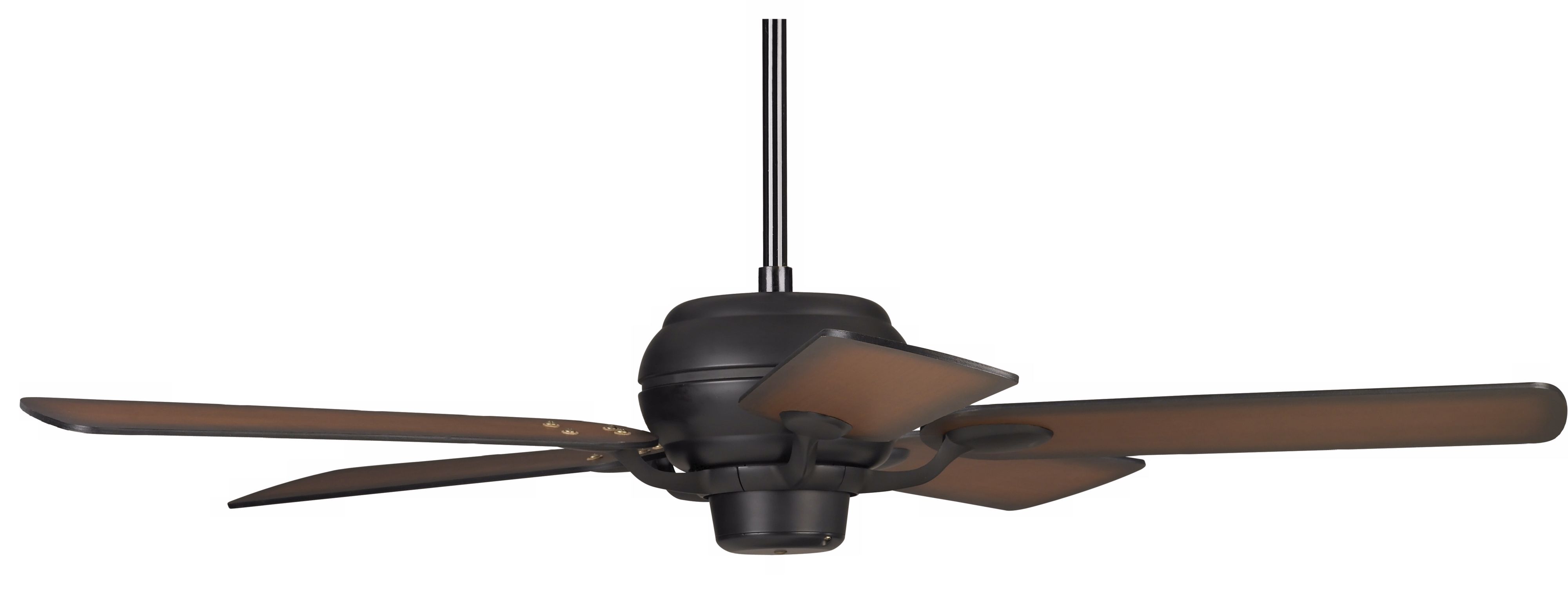 52" Casa Optima Matte Black Shaded Teak Blades Ceiling Fan