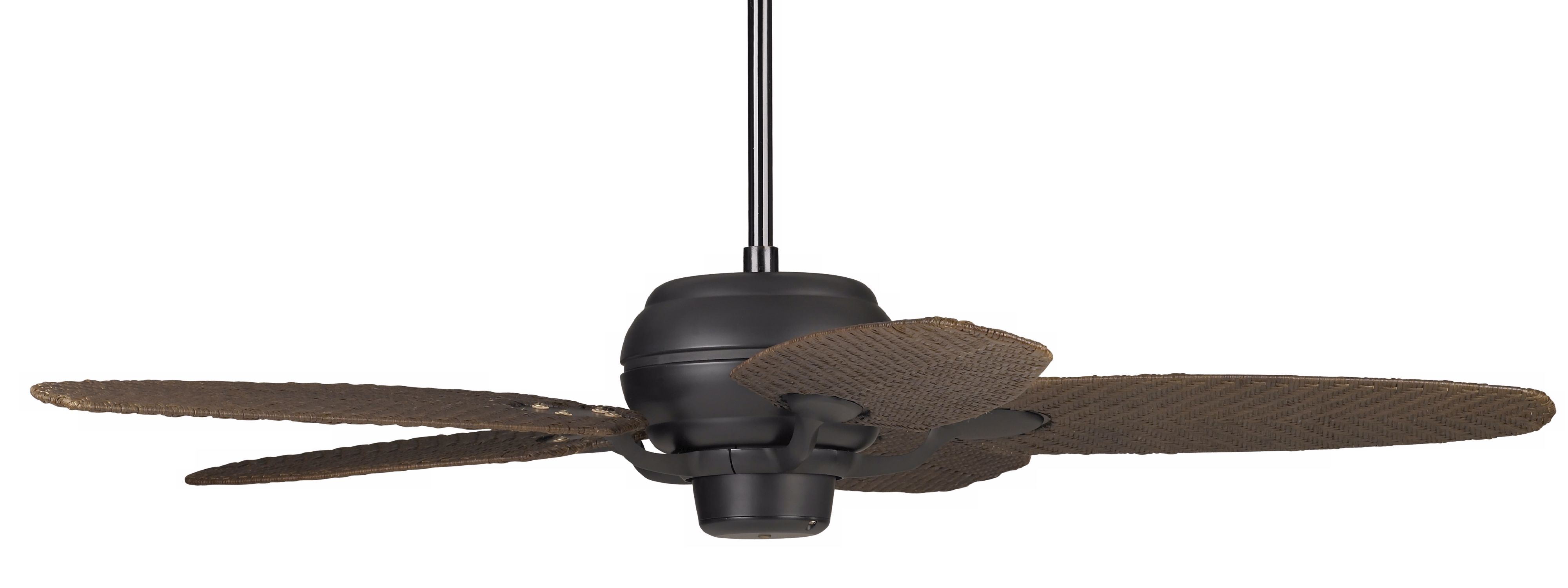 52" Casa Optima Matte Black Rattan Blades Ceiling Fan
