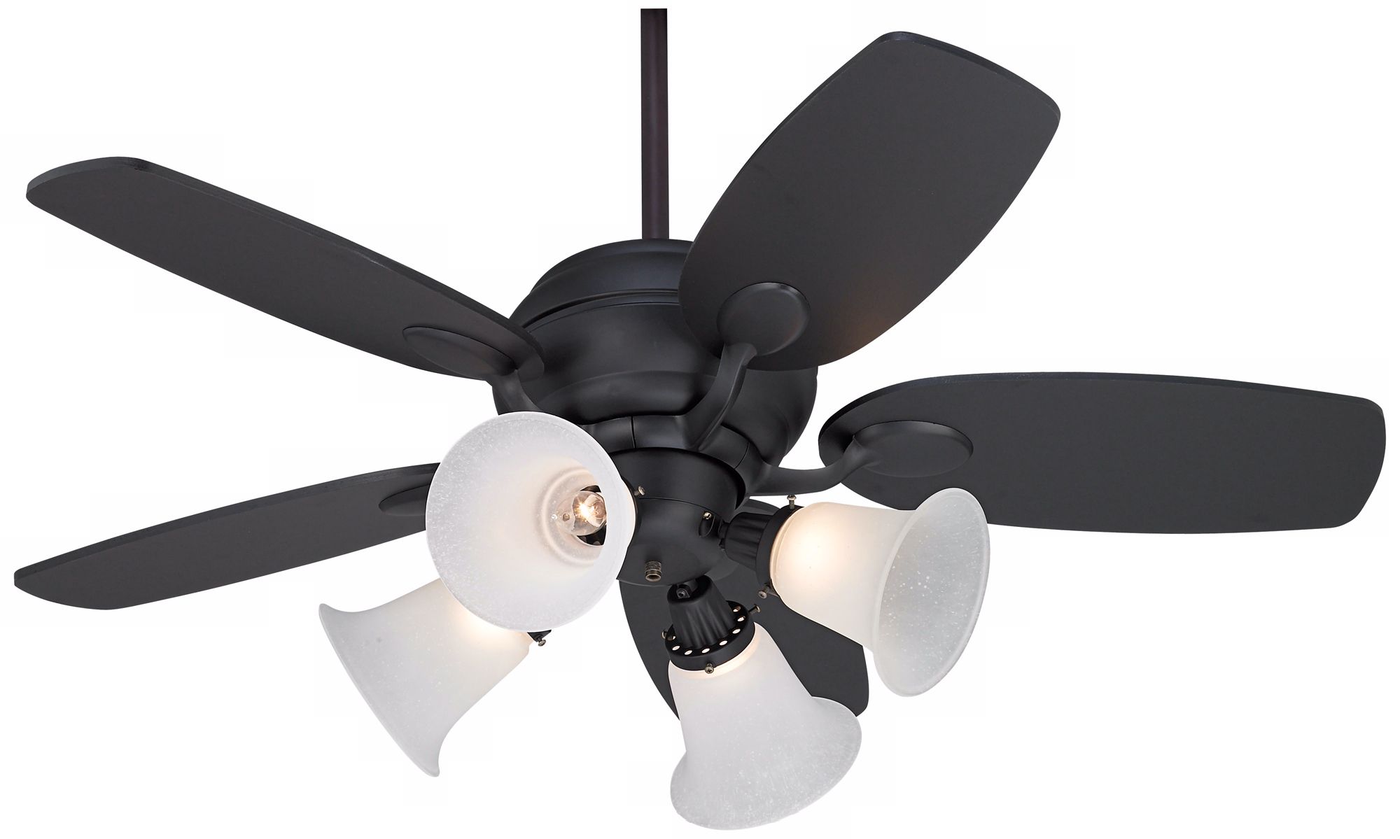 43" Casa Optima Matte Black Ceiling Fan with 4-Light Kit