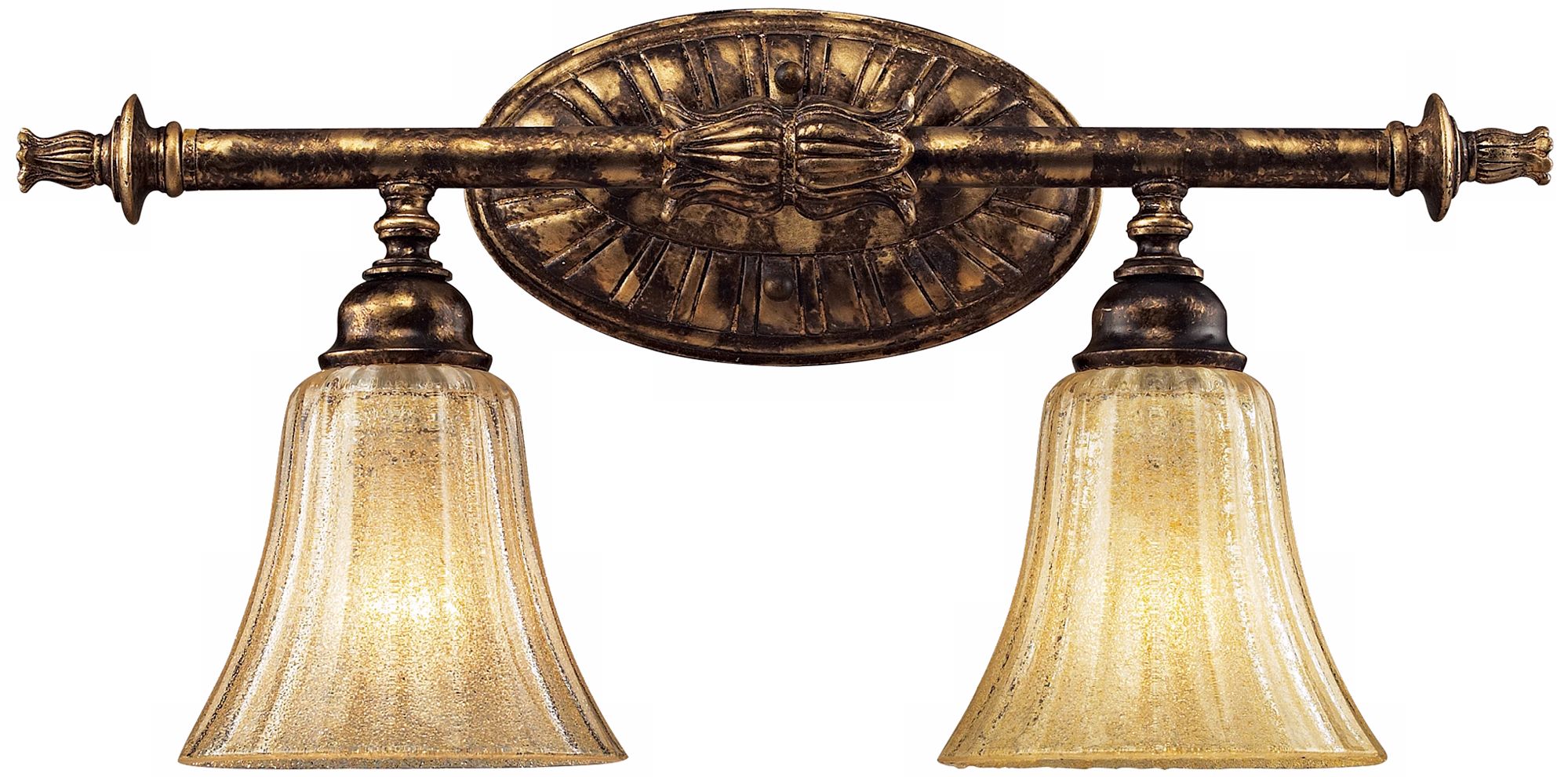 Bedminster Collection Burnt Gold Leaf 2-Light Bath Fixture