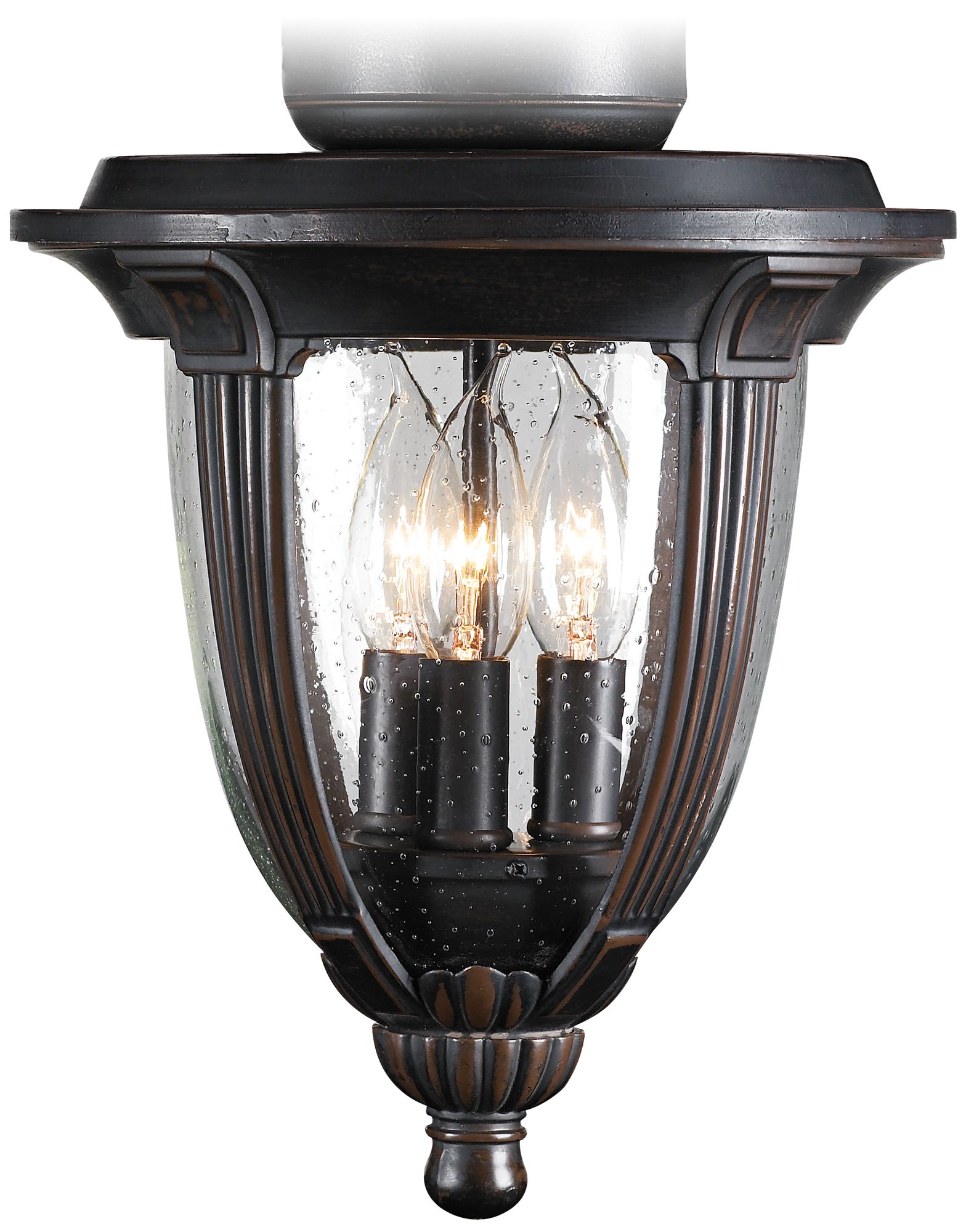 Bronze Clear Seedy Glass Ceiling Fan Light Kit