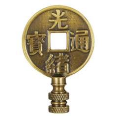 2" High Chinese Coin Bronze Finish Lamp Shade Finial 2" High Chinese Coin Bronze Finish Lamp Shade Finial