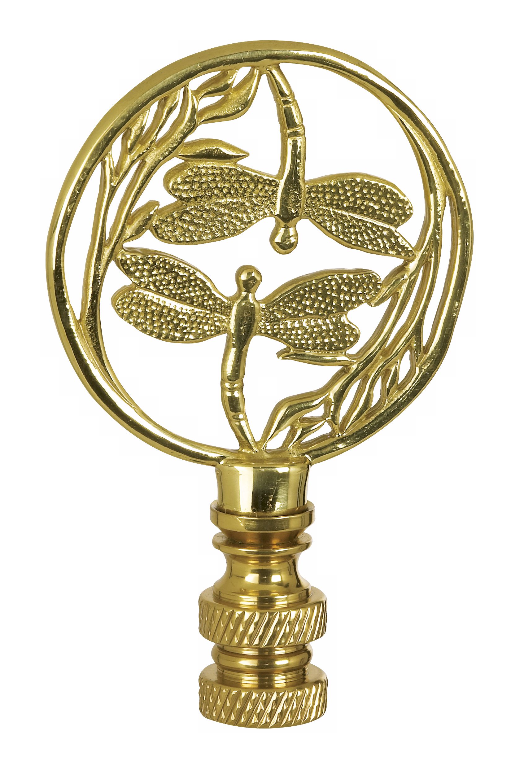 Brass Dragonflies Lamp Shade Finial