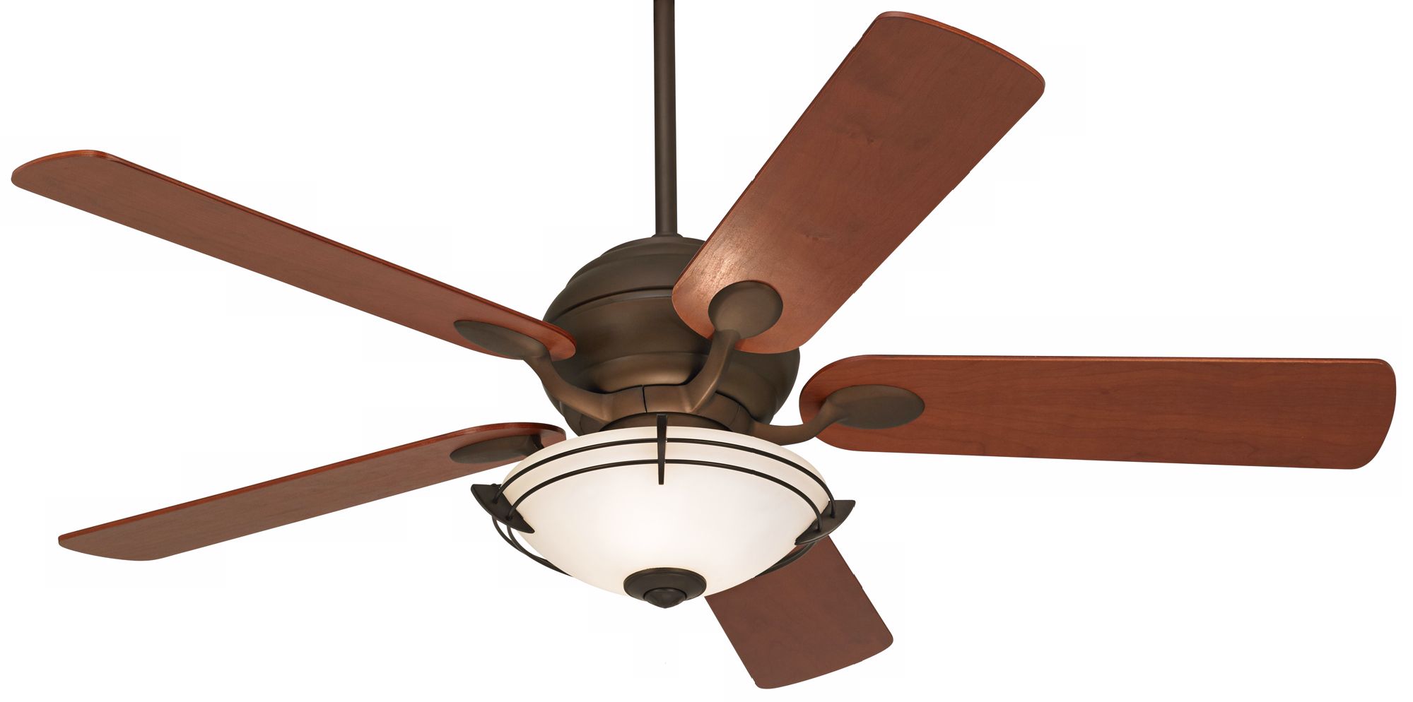 52" Casa Optima Teak Blade Ceiling Fan with Light Kit