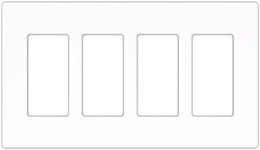 Lutron Claro White 4 Gang Screwless Faceplate
