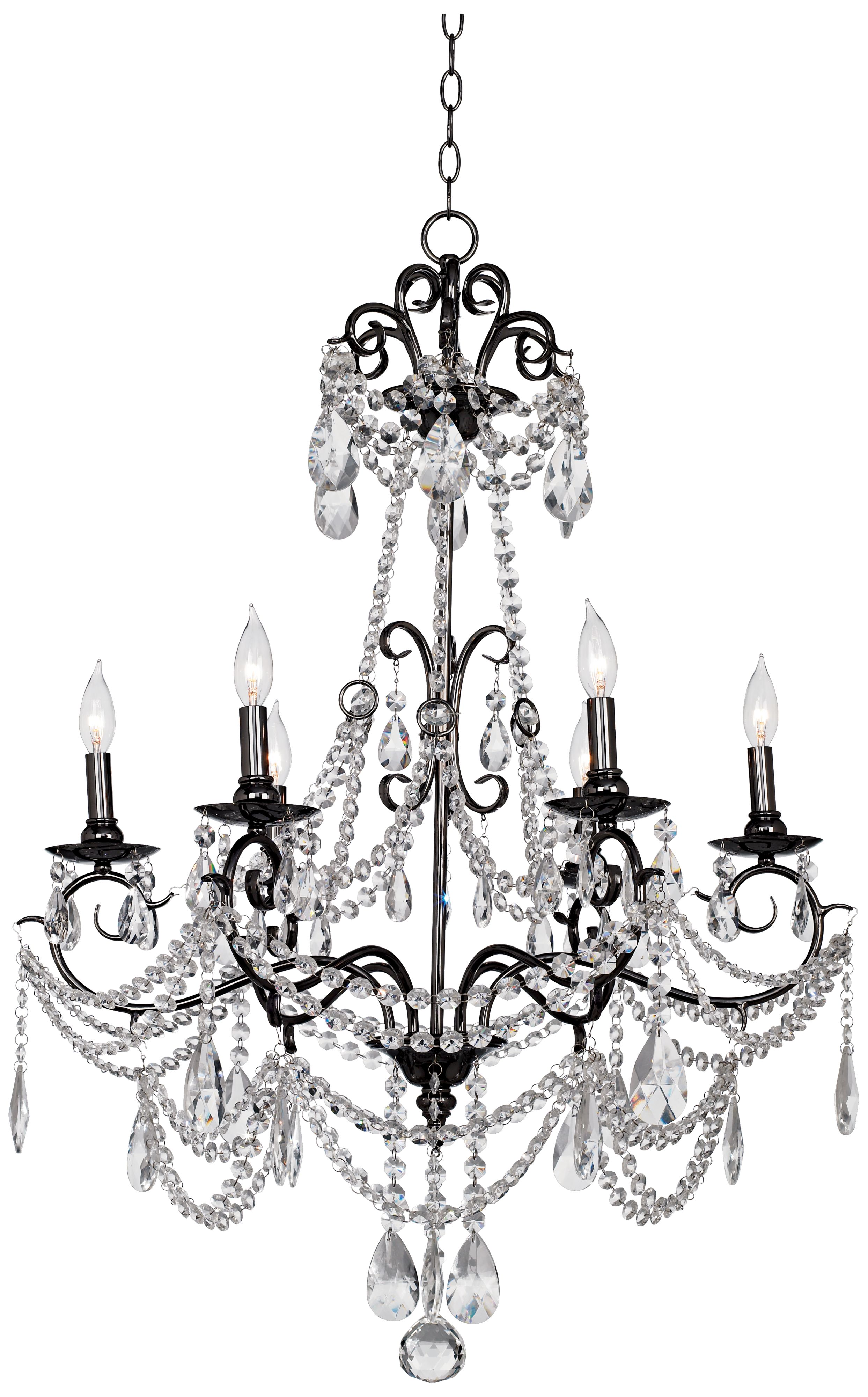 Vienna Full Spectrum Crystal 6-Light Black Nickel Chandelier