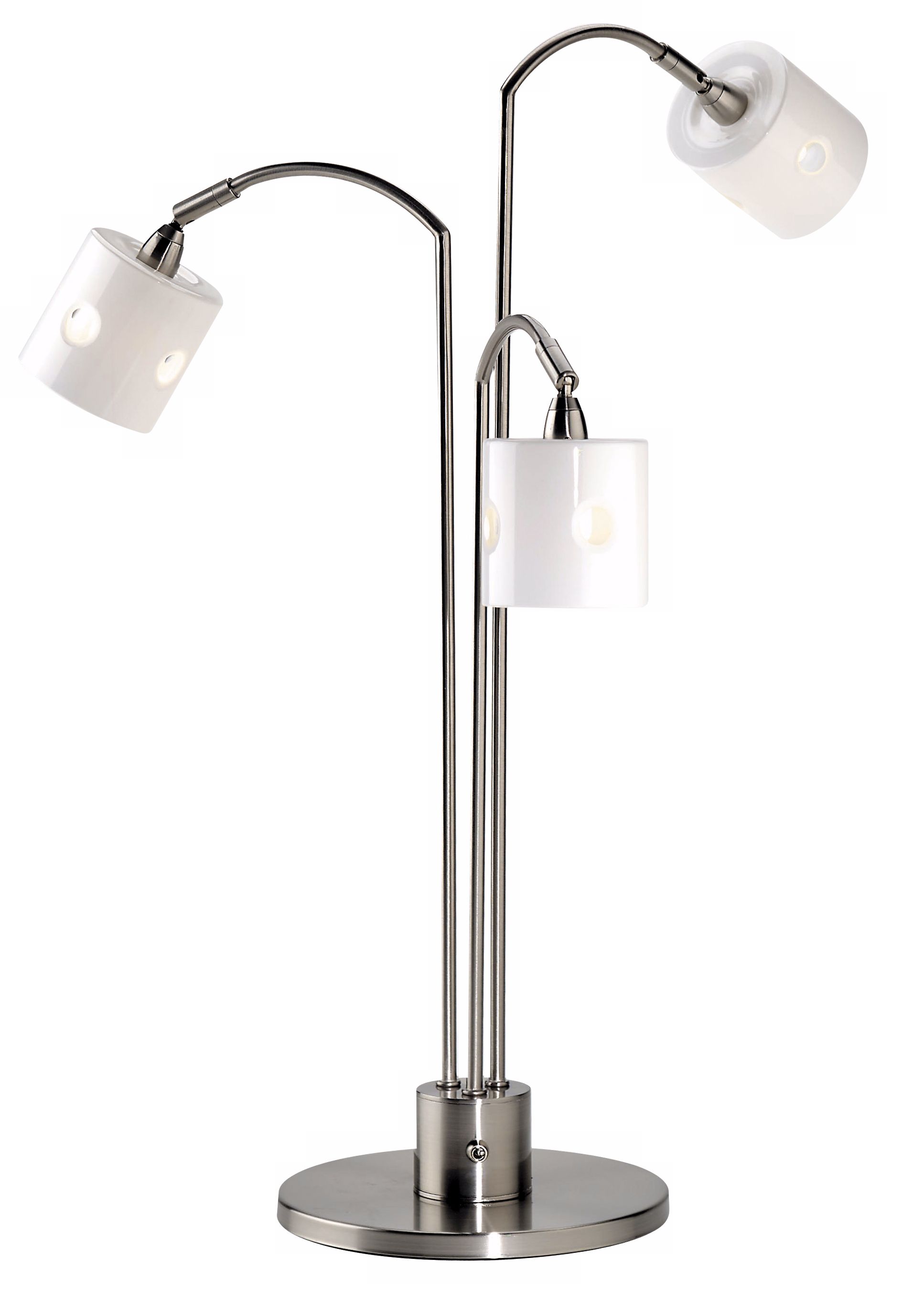 Lite Source Halogen White Glass Eyelet Desk Lamp