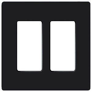 Lutron Claro Black 2 Gang Screwless Faceplate