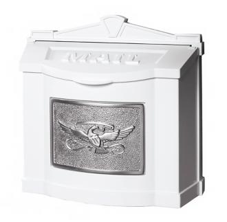 White With Satin Nickel Wall Mount Mailbox 75325