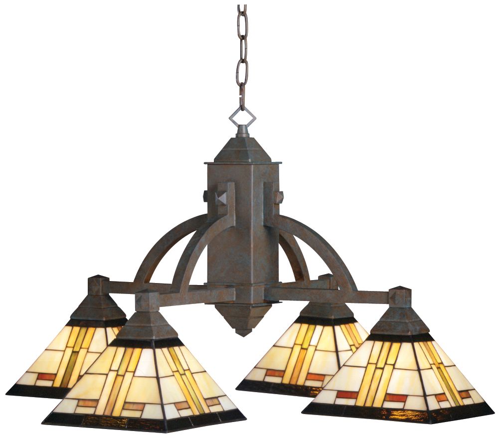 Oak Park Bronze Patina Tiffany-Style  Chandelier