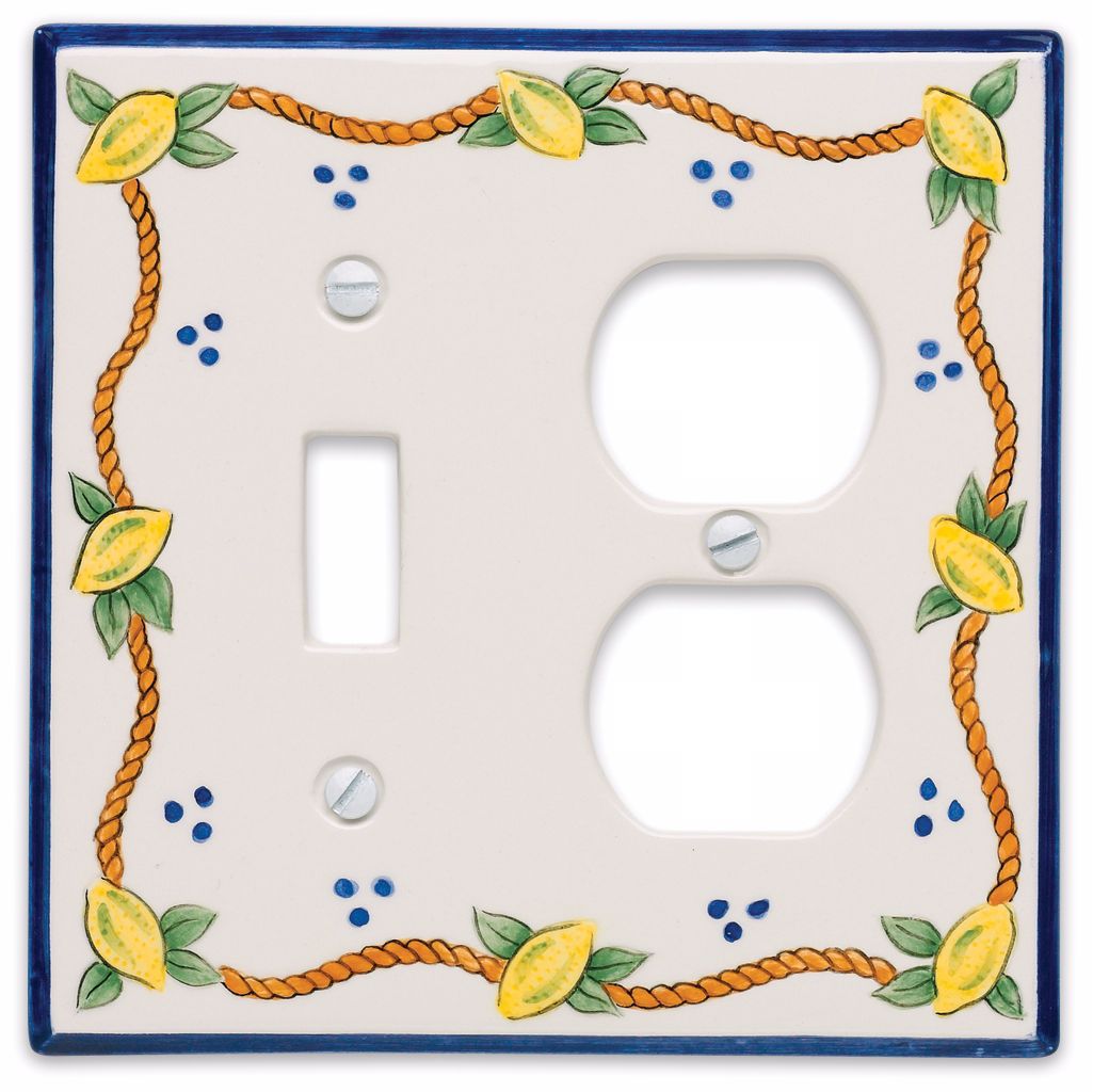 Italian Lemons Combo Outlet Ceramic Wall Plate