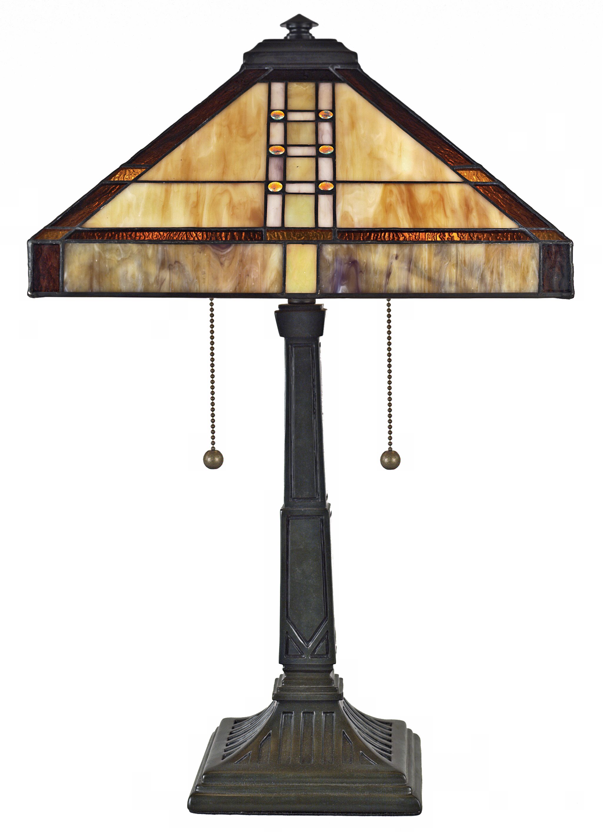 Quoizel Bungalow Mission Tiffany Style Table Lamp