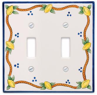 Italian Lemons Double Toggle Ceramic Wall Plate 75624