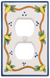 Italian Lemons Double Outlet Ceramic Wall Plate 75670