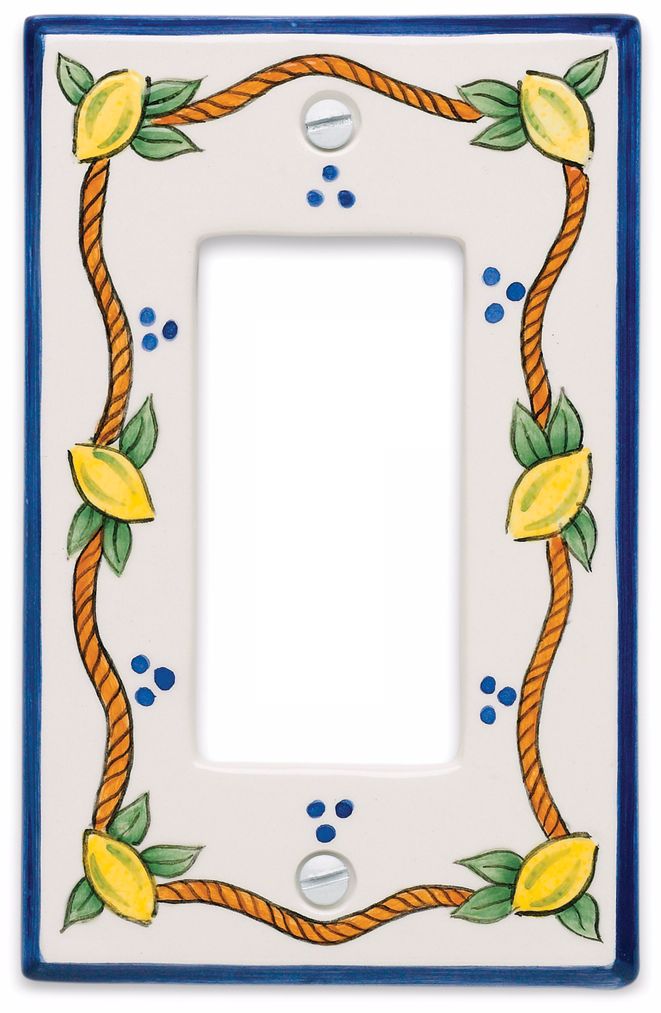 Italian Lemons Single Rocker Ceramic Wall Plate