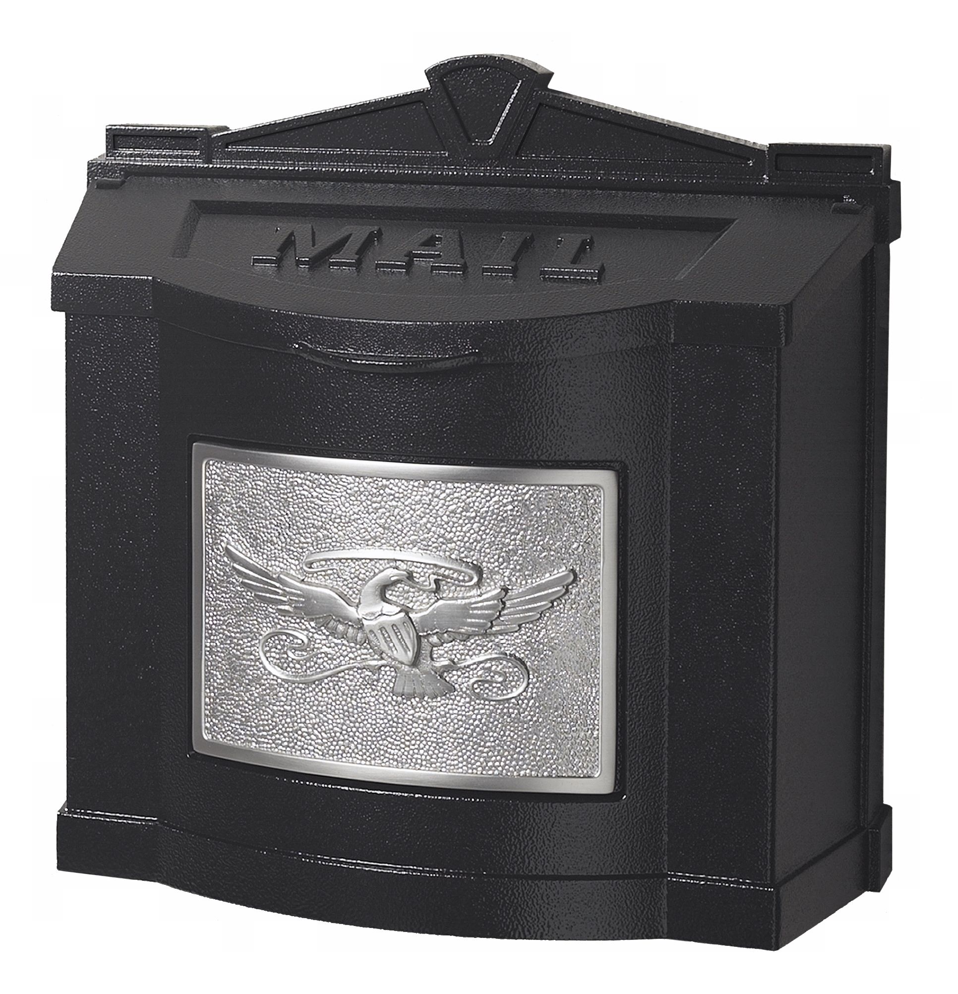 Black With Satin Nickel Wall Mount Mailbox