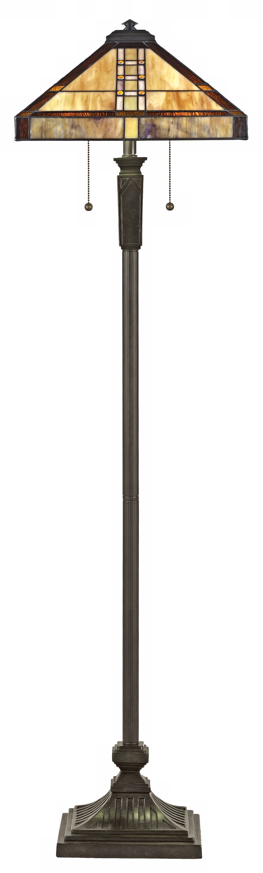 Quoizel Double Pull Mission Tiffany Style Floor Lamp