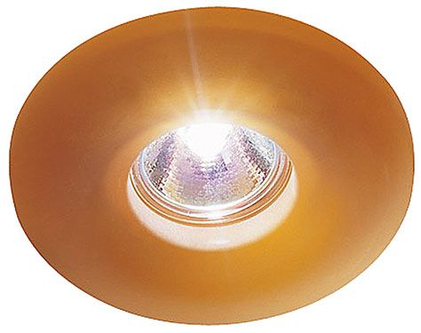 Lightolier 4" Low Voltage Amber Glass Recessed Light Trim