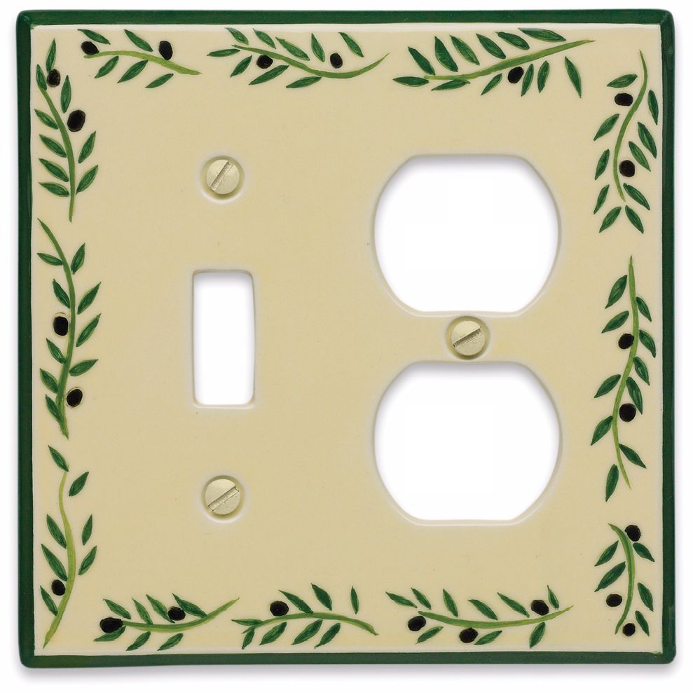 Italian Olive Combination Ceramic Wall Plate