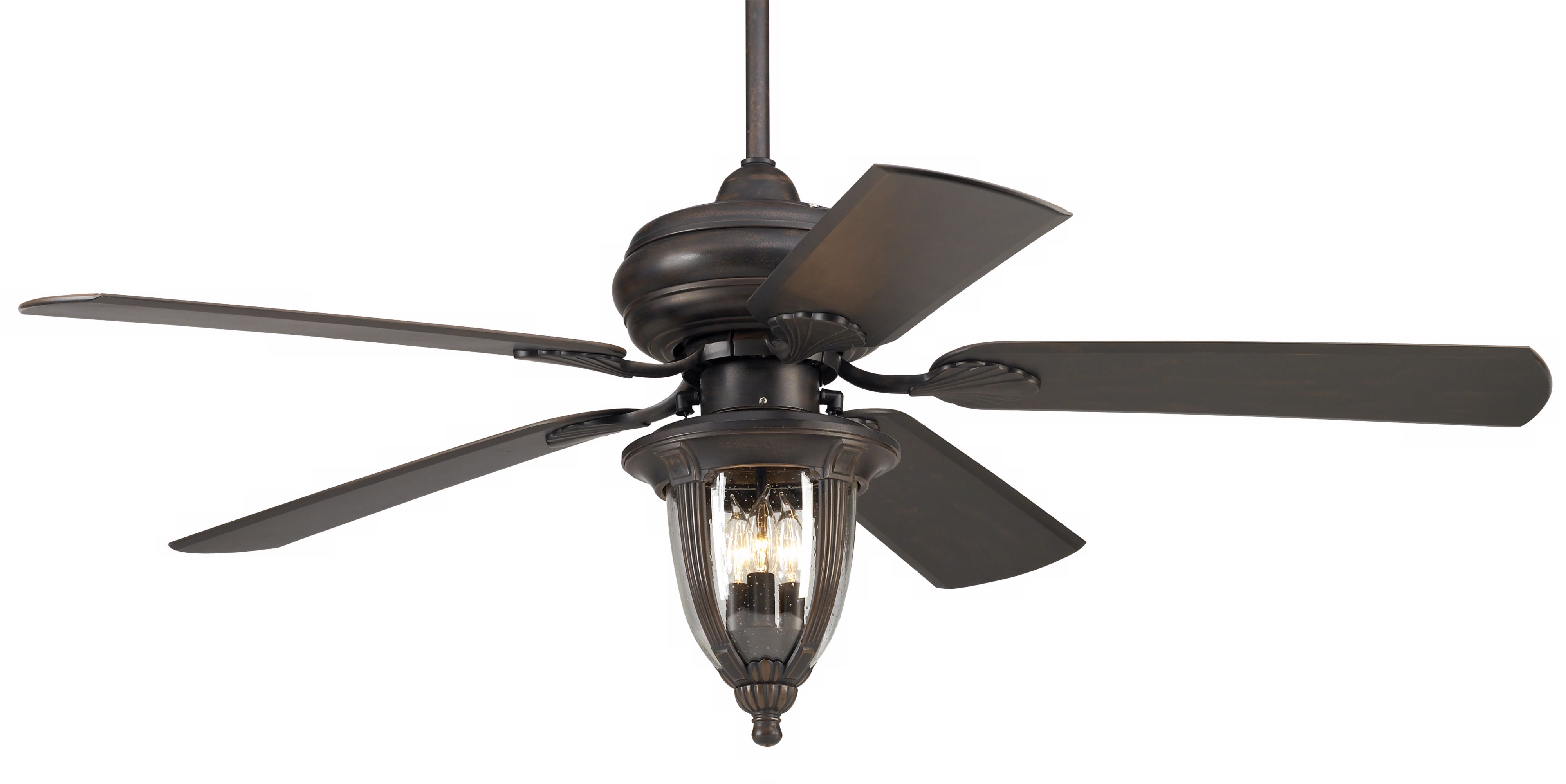 52"  Casa Vieja Tropical Bronze Light Kit Ceiling Fan