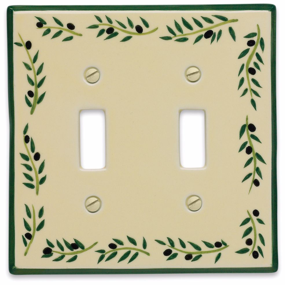 Italian Olive Double Toggle Ceramic Wall Plate
