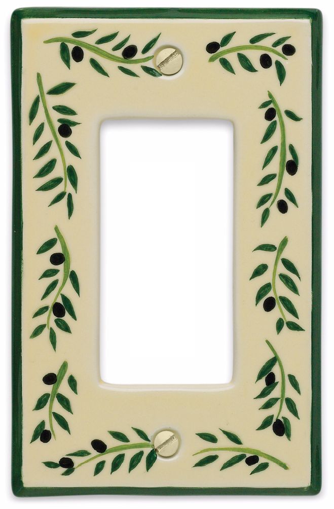 Italian Olive Single Rocker Ceramic Wall Plate