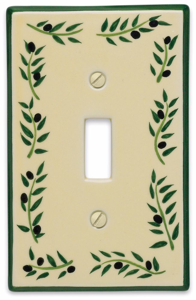 Italian Olive Single Toggle Ceramic Wall Plate