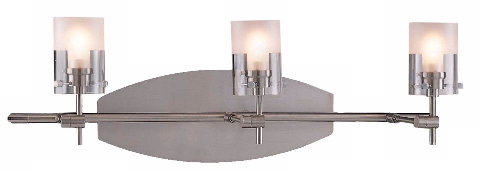 Brushed Nickel Adjustable Three Light Bathroom Fixture