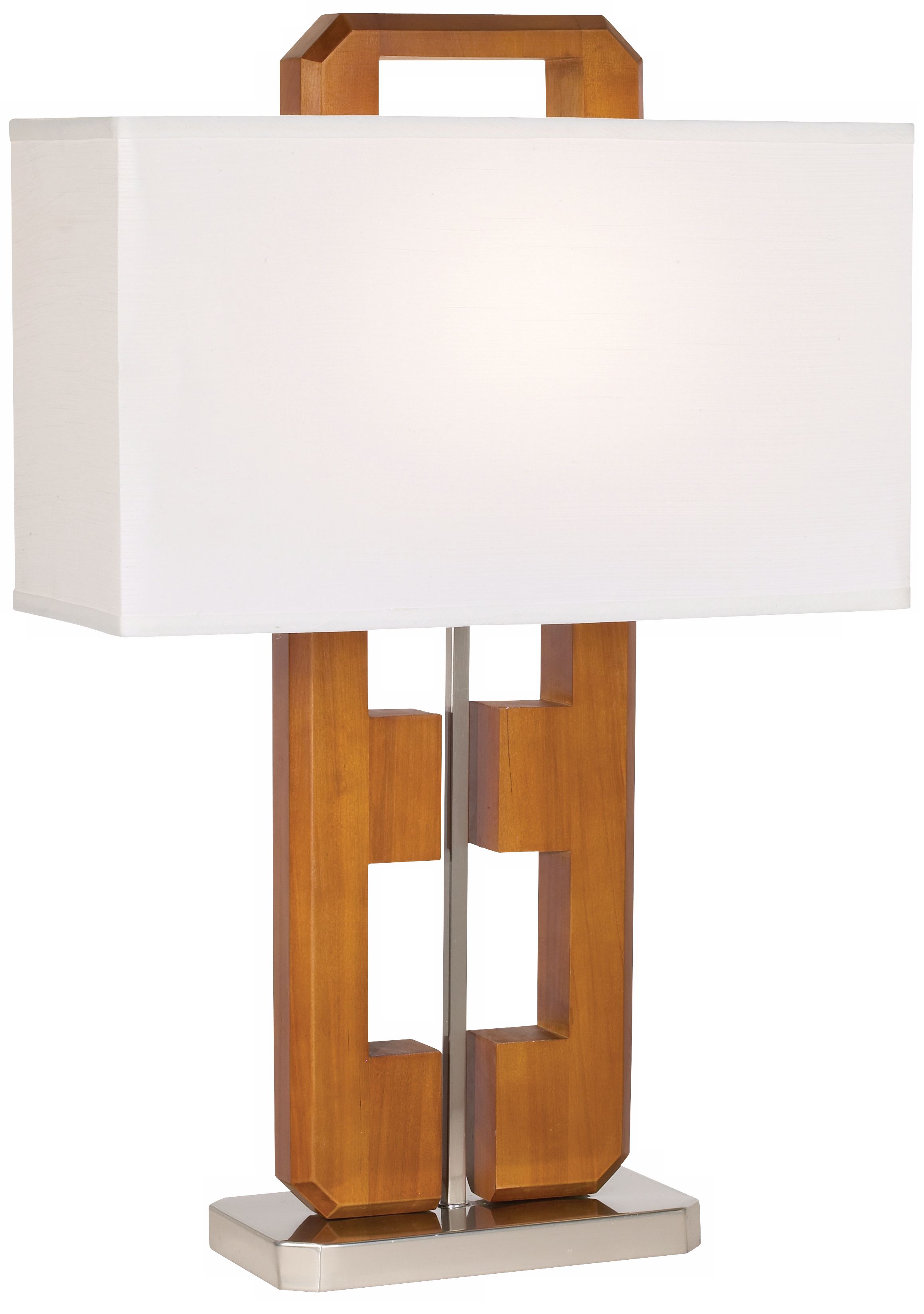 Walnut Cutout Contemporary Table Lamp
