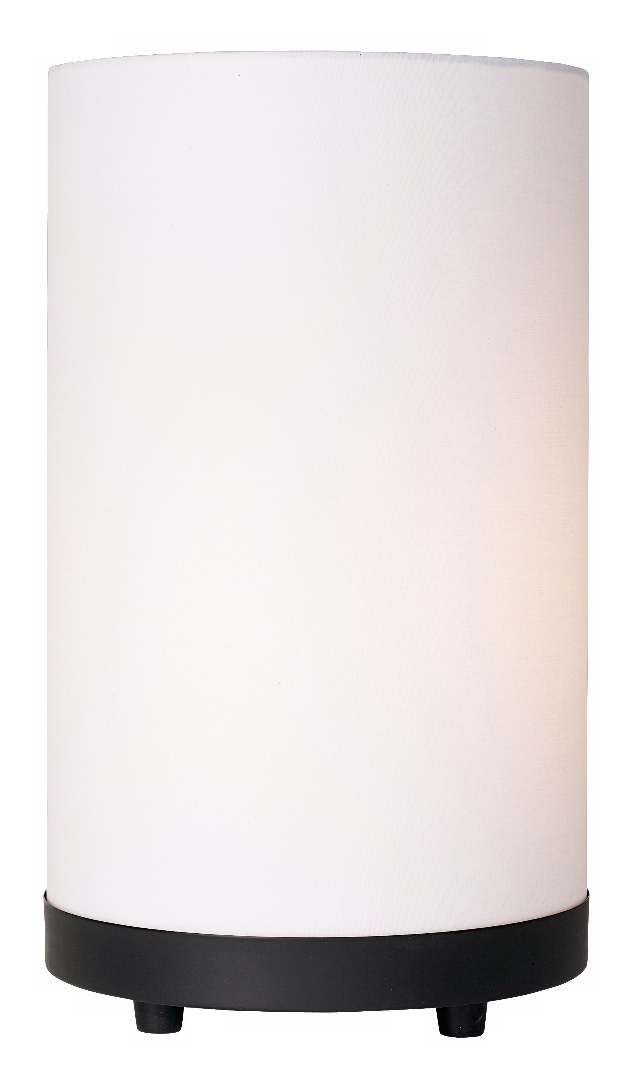 White Linen Cylinder and Black Base Uplight