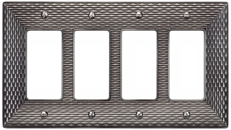 Mandalay Brushed Nickel Quad Rocker Wall Plate