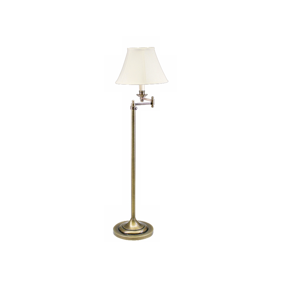 House of Troy Adjustable Swing Arm Antique Brass Floor Lamp   #77268