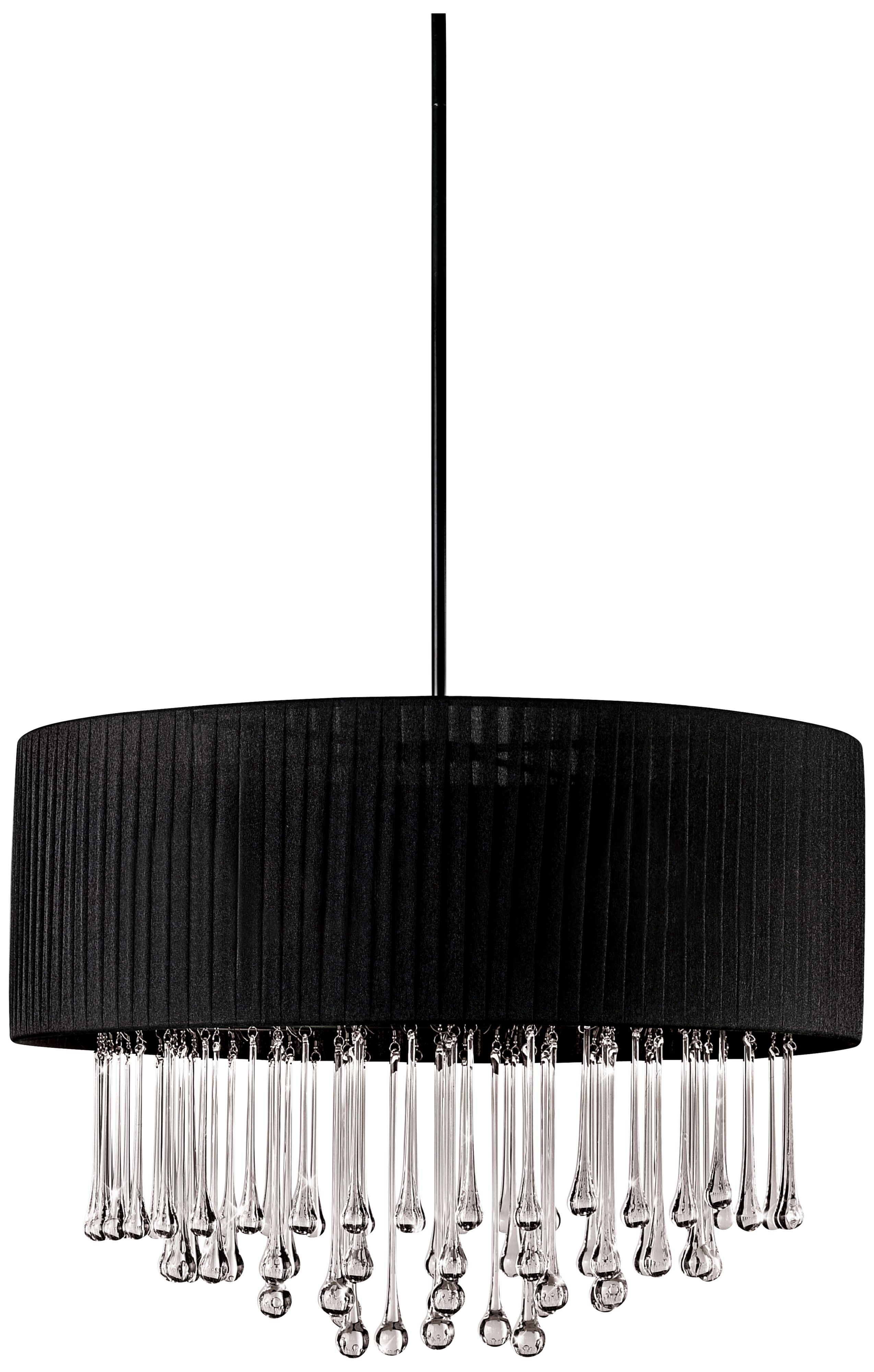 Penchant 23 3/4" High Crystal and Black Pendant Light