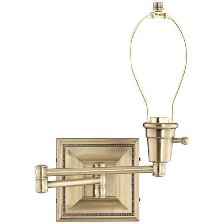 Brass Finish Plug-In Swing Arm Wall Lamp Base