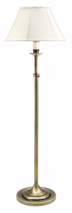 House of Troy Adjustable Antique Brass Club Floor Lamp