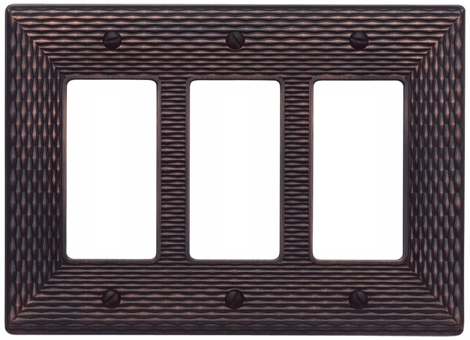 Mandalay Venetian Bronze Triple Rocker Wall Plate
