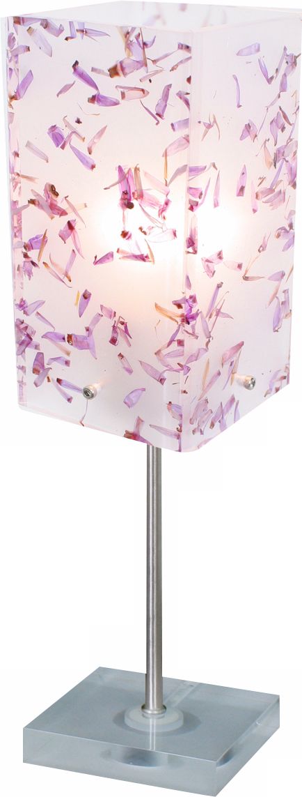 Purple Lavender Petals Acrylic Accent Table Lamp
