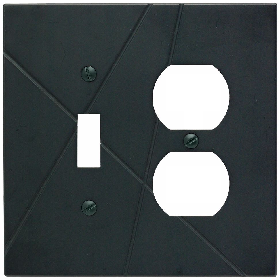 Modernist Black Combo Outlet Wall Plate
