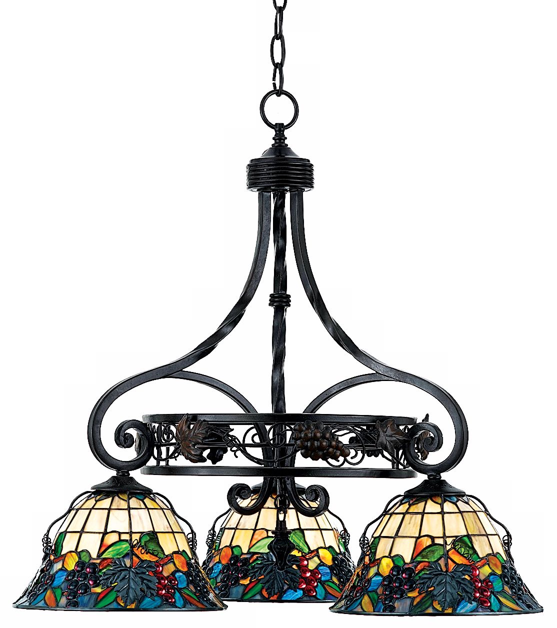 Fruit Harvest Three Light Island-Style Chandelier