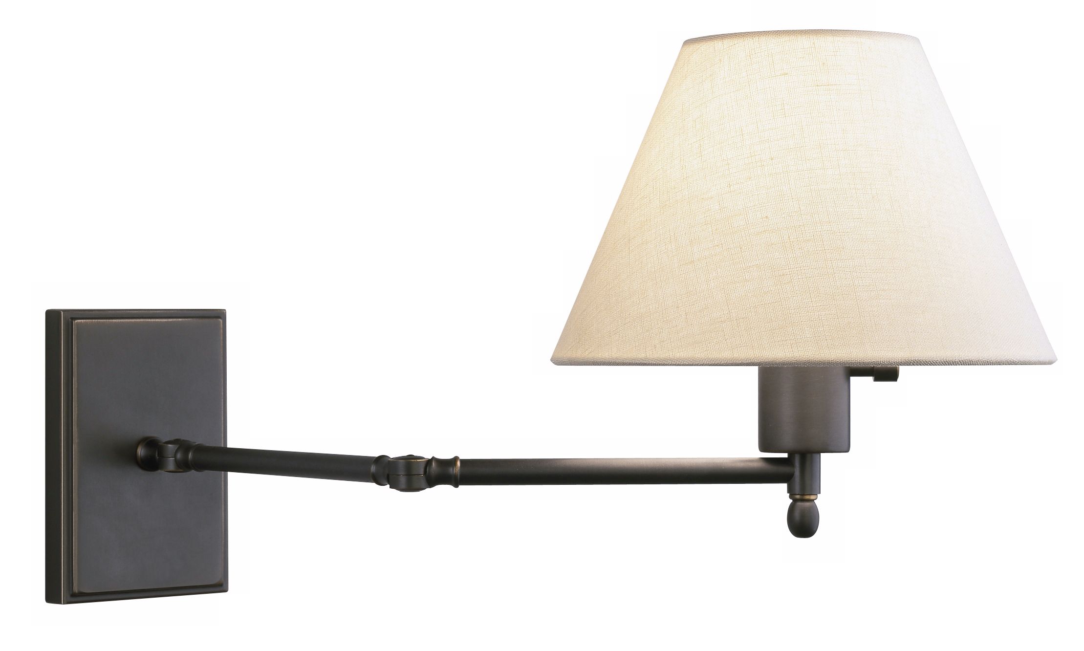 Meilleur Linen Shade Plug-In Swing Arm Wall Lamp