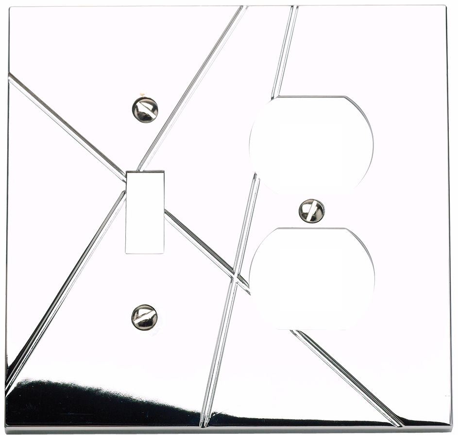 Modernist Chrome Combo Outlet Wall Plate