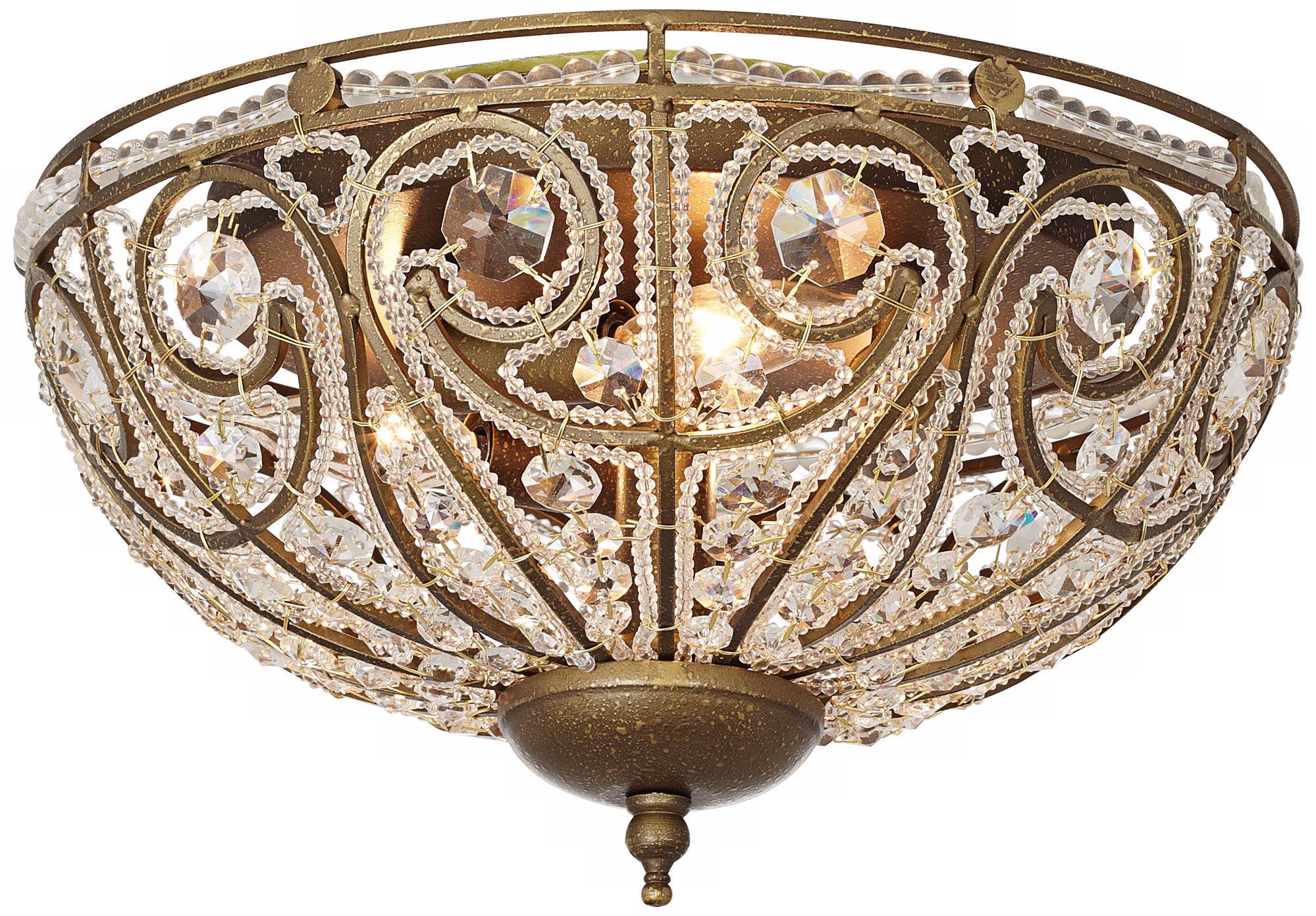 Bethany Collection Antique Gold 13" Wide Ceiling Light