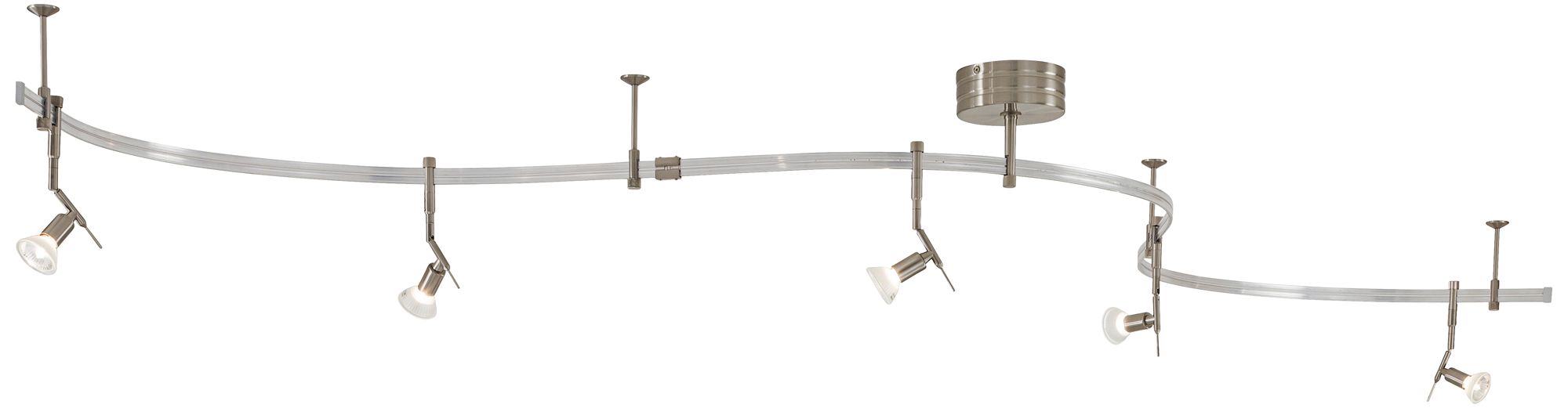 GK Five Lamp 100 Watt Glass Shade Flexible Monorail Kit